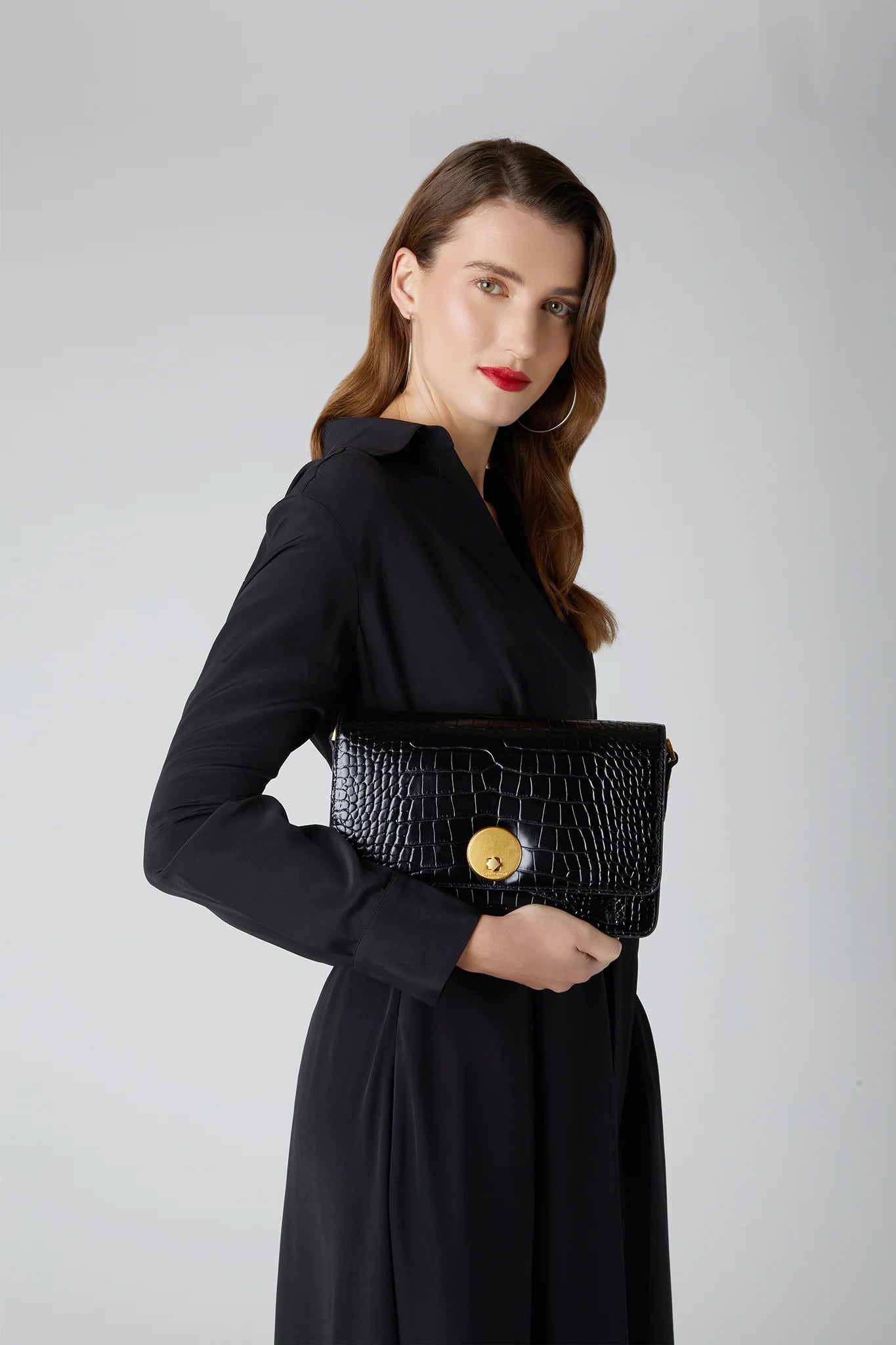 Jasper Conran Celia Croc East West Multi Strap Bag