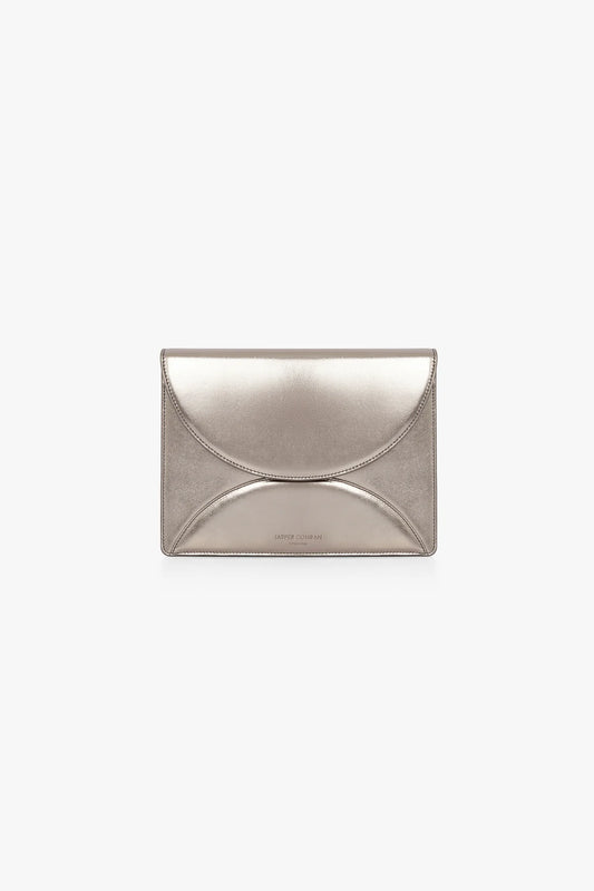 Jasper Conran "Gabriella" Leather Clutch Bag in Silver