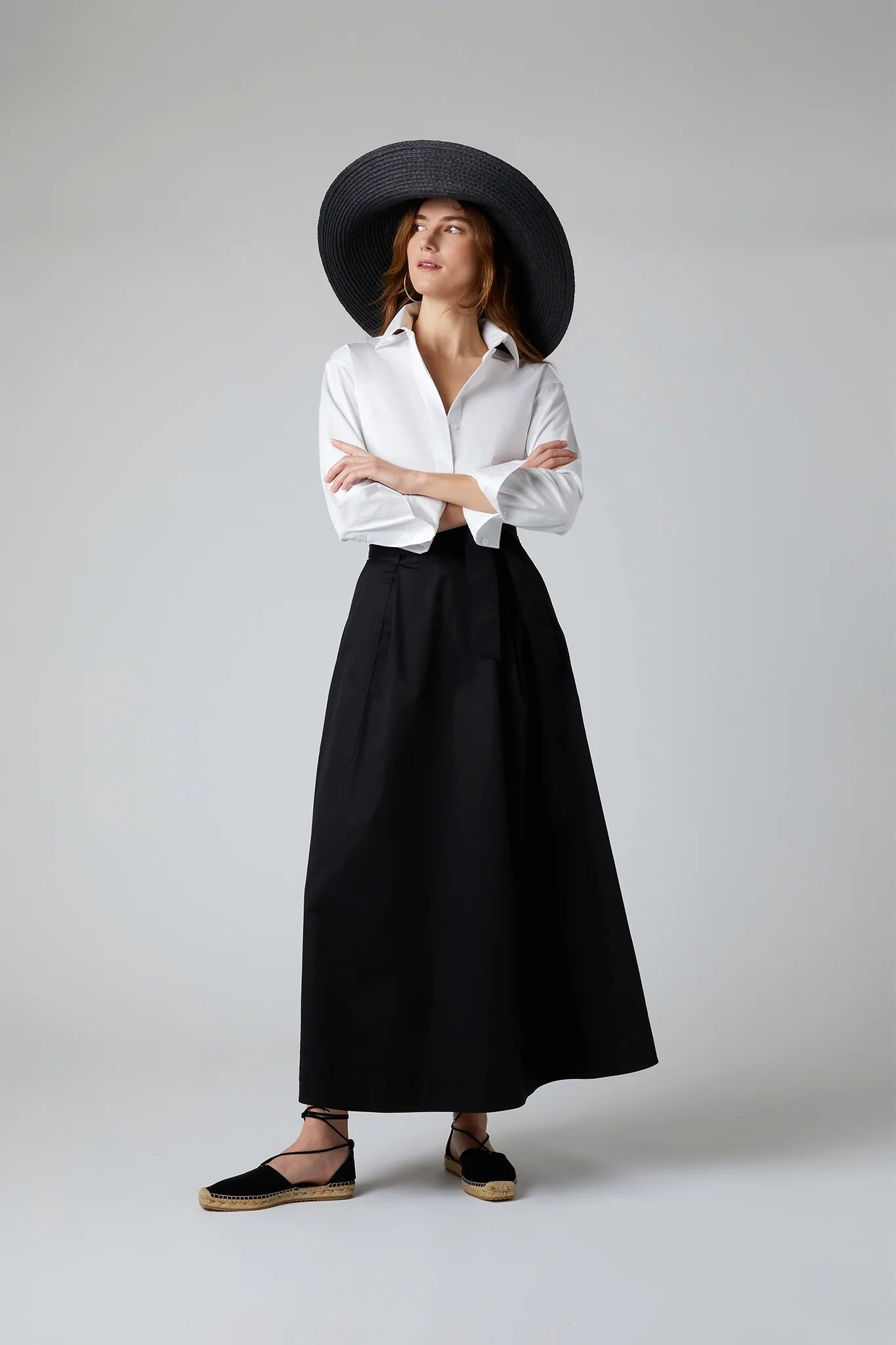 Jasper Conran "Fran" Button Through Cotton Shirt in White