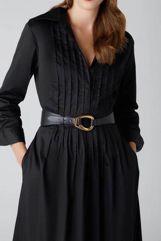 Jasper Conran "Bee" Leather Belt in Black & Gold
