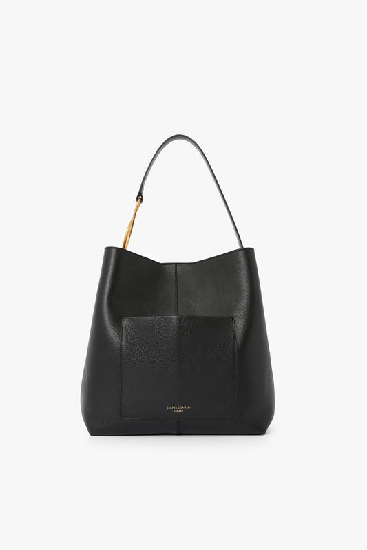 Jasper Conran "Gigi" Leather Hobo Bag in Black