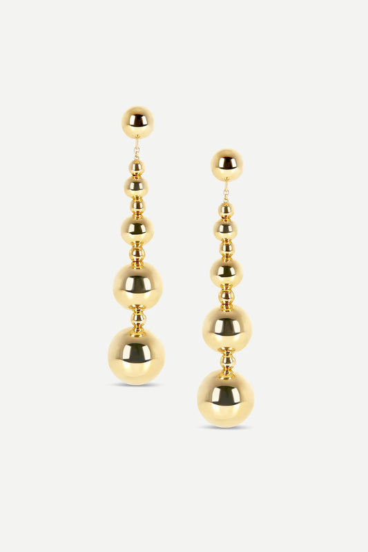 Jasper Conran "Gwendolyn" Long Ball Earrings in Gold