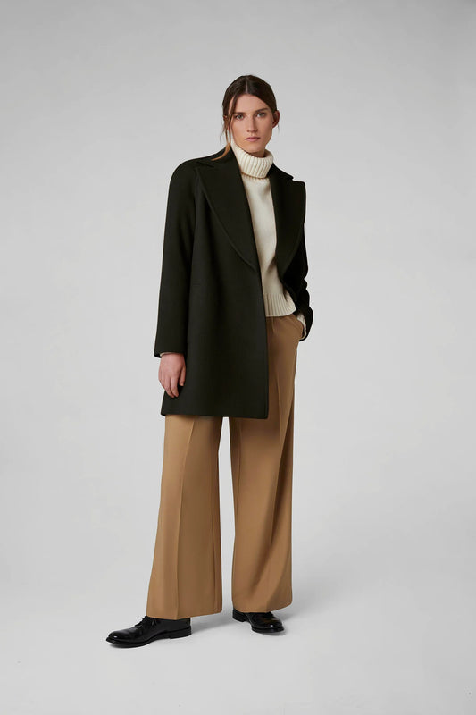 Jasper Conran "Geraldine" Wool Blend Mid-Length Coat in Black