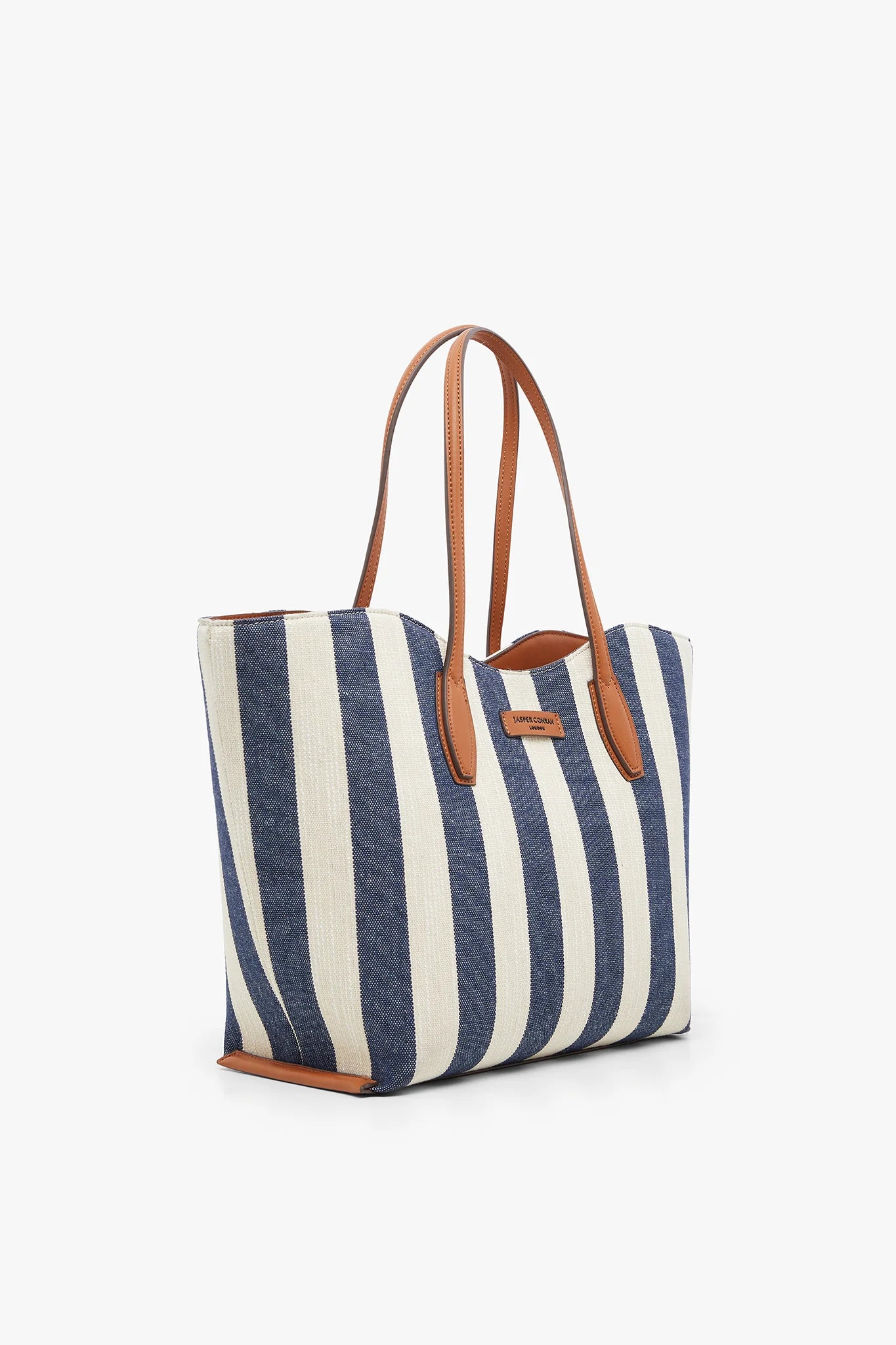 Jasper Conran "Bryn" Large Stripe Canvas Tote Striped in Navy