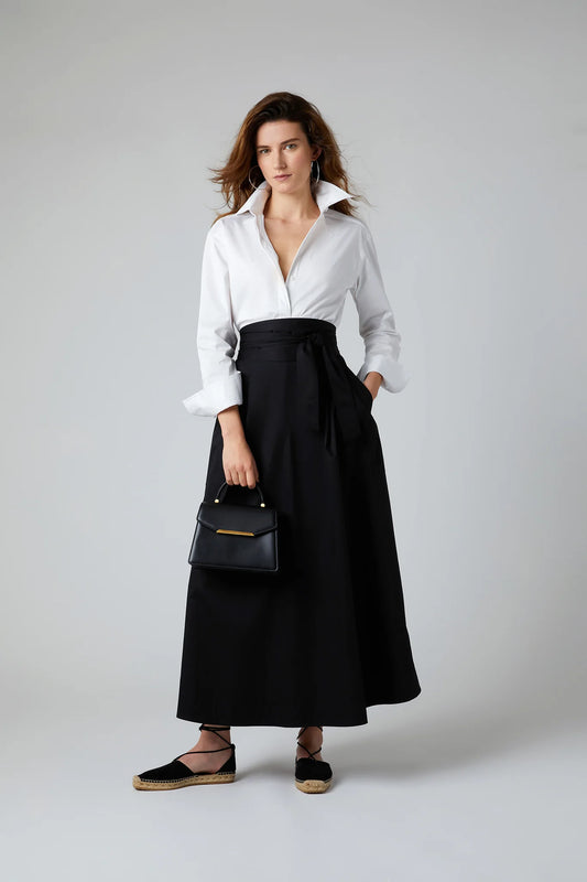 Jasper Conran "Florry" Maxi Full Skirt Cotton in Black