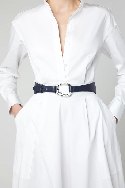 Jasper Conran "Bee" Leather Belt in Navy