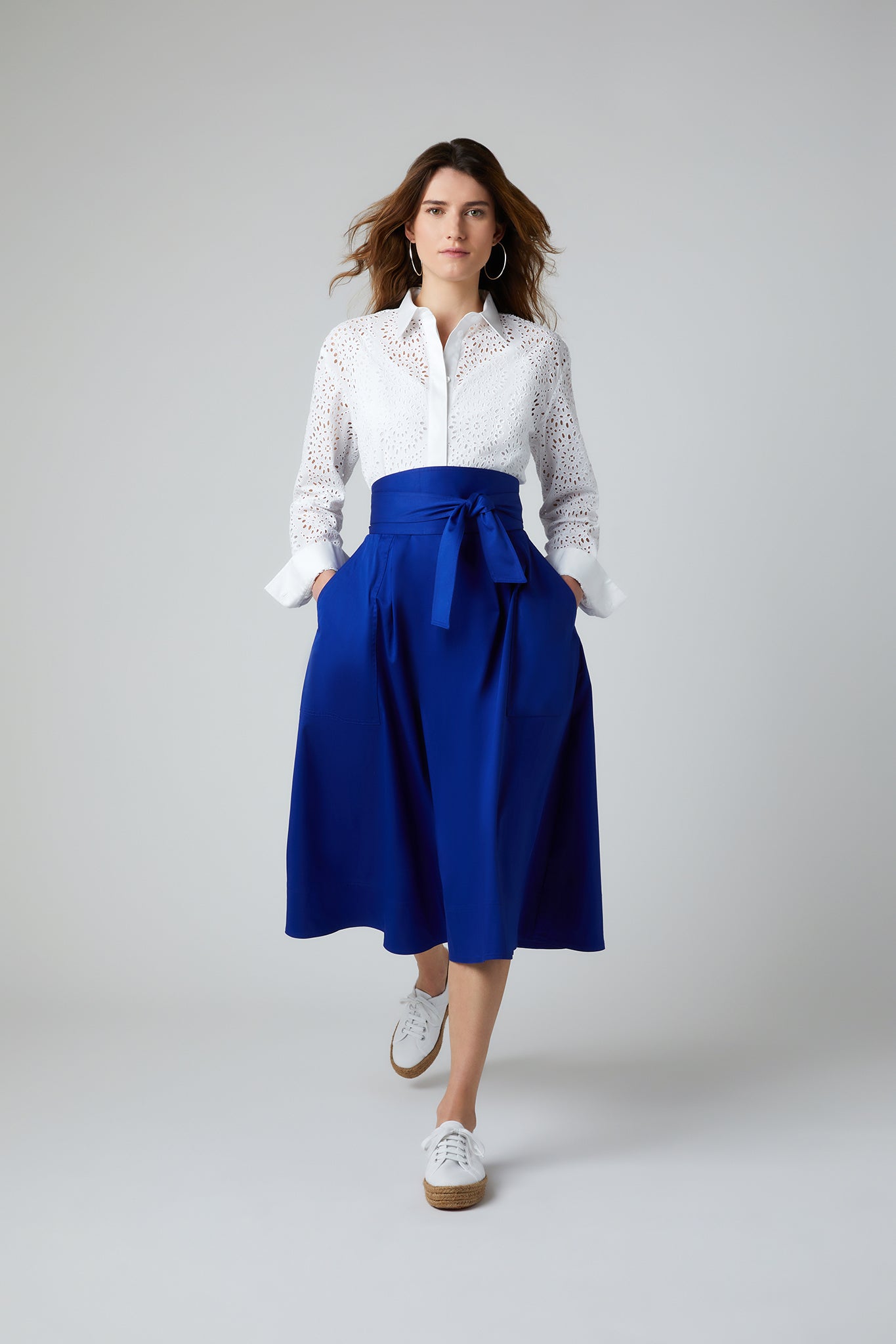Jasper Conran "Fiona" Full Skirt in Blue