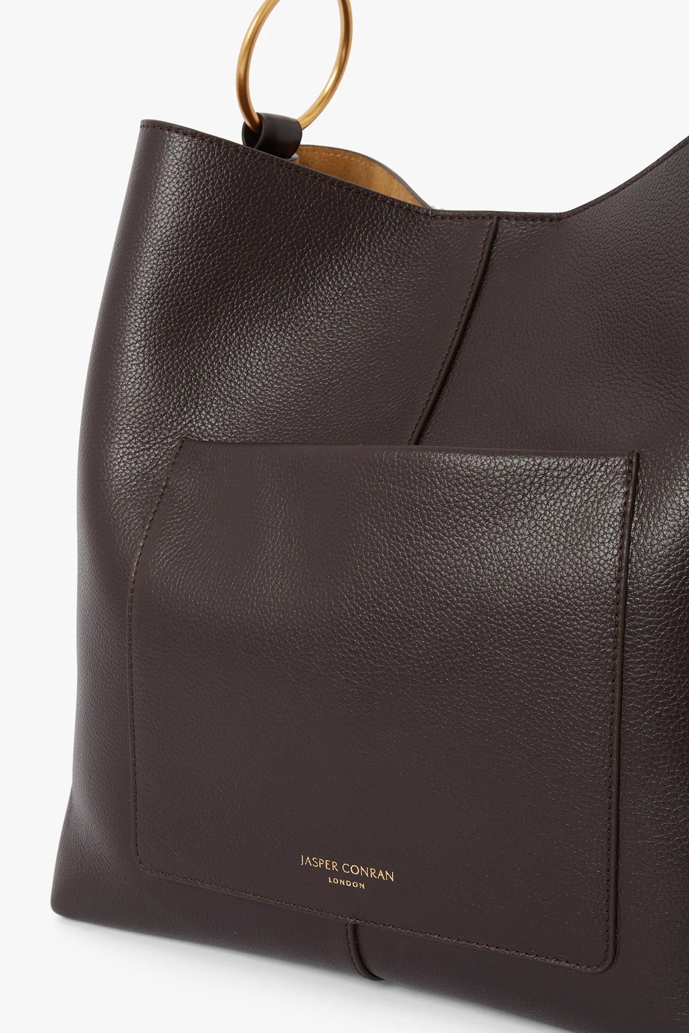 Jasper Conran "Gigi" Leather Hobo Bag in Chocolate