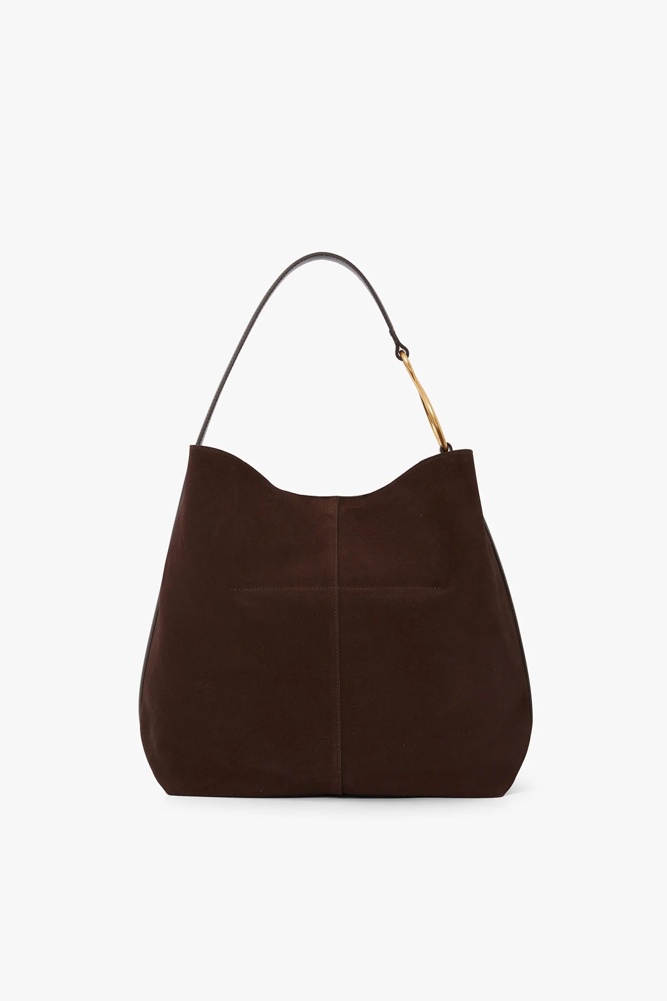 Jasper Conran "Gigi" Suede Leather Hobo Bag in Chocolate