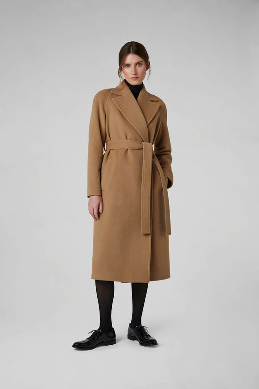 Jasper Conran "Geraldine" Wool Blend Long Coat in Camel
