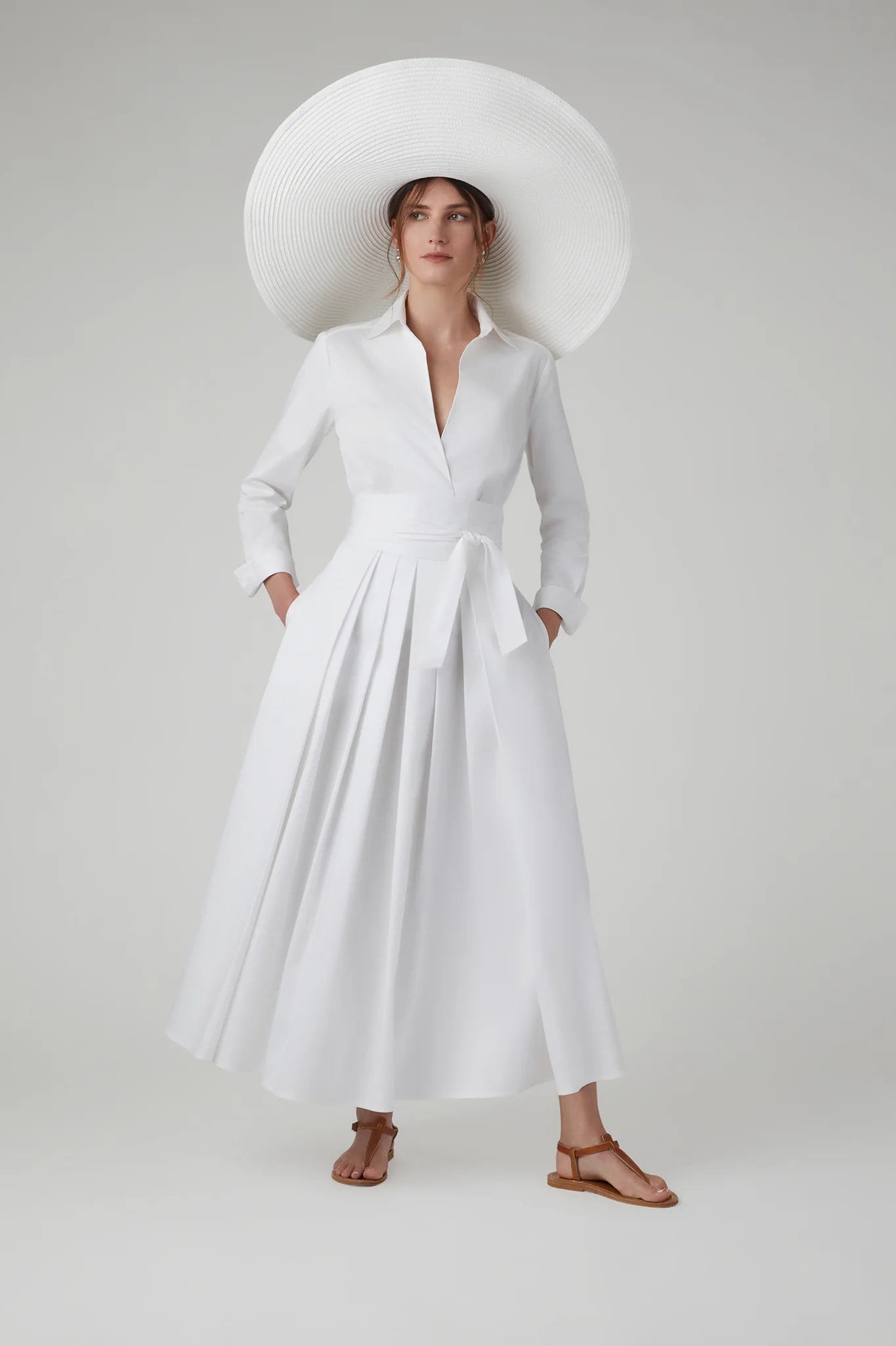 Jasper Conran "Henrietta" Inverted Pleat Skirt in White