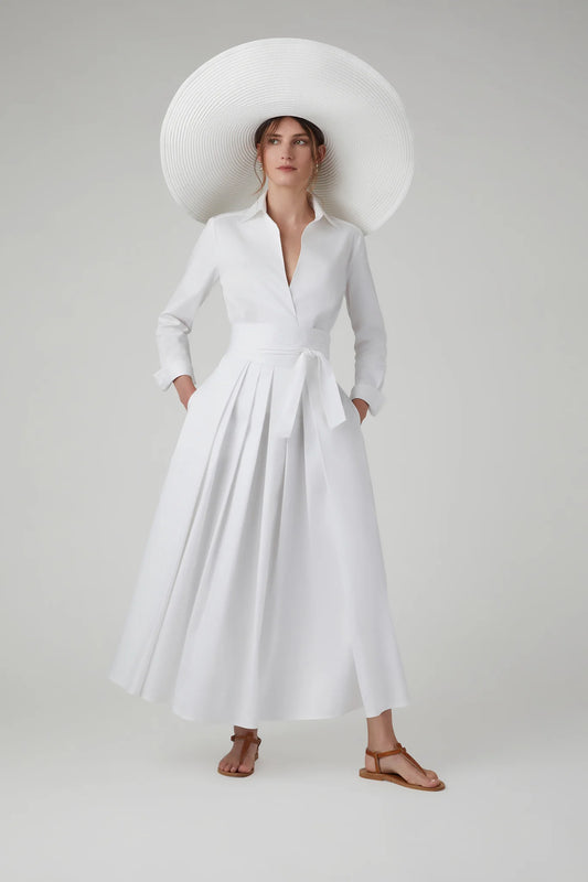 Jasper Conran "Henrietta" Inverted Pleat Skirt in White