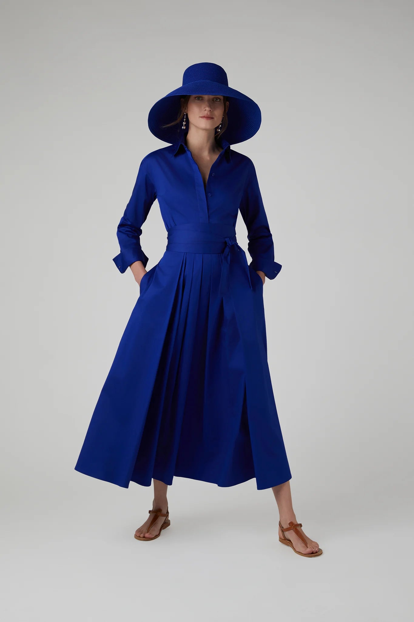 Jasper Conran "Henrietta" Inverted Pleat Skirt in Blue