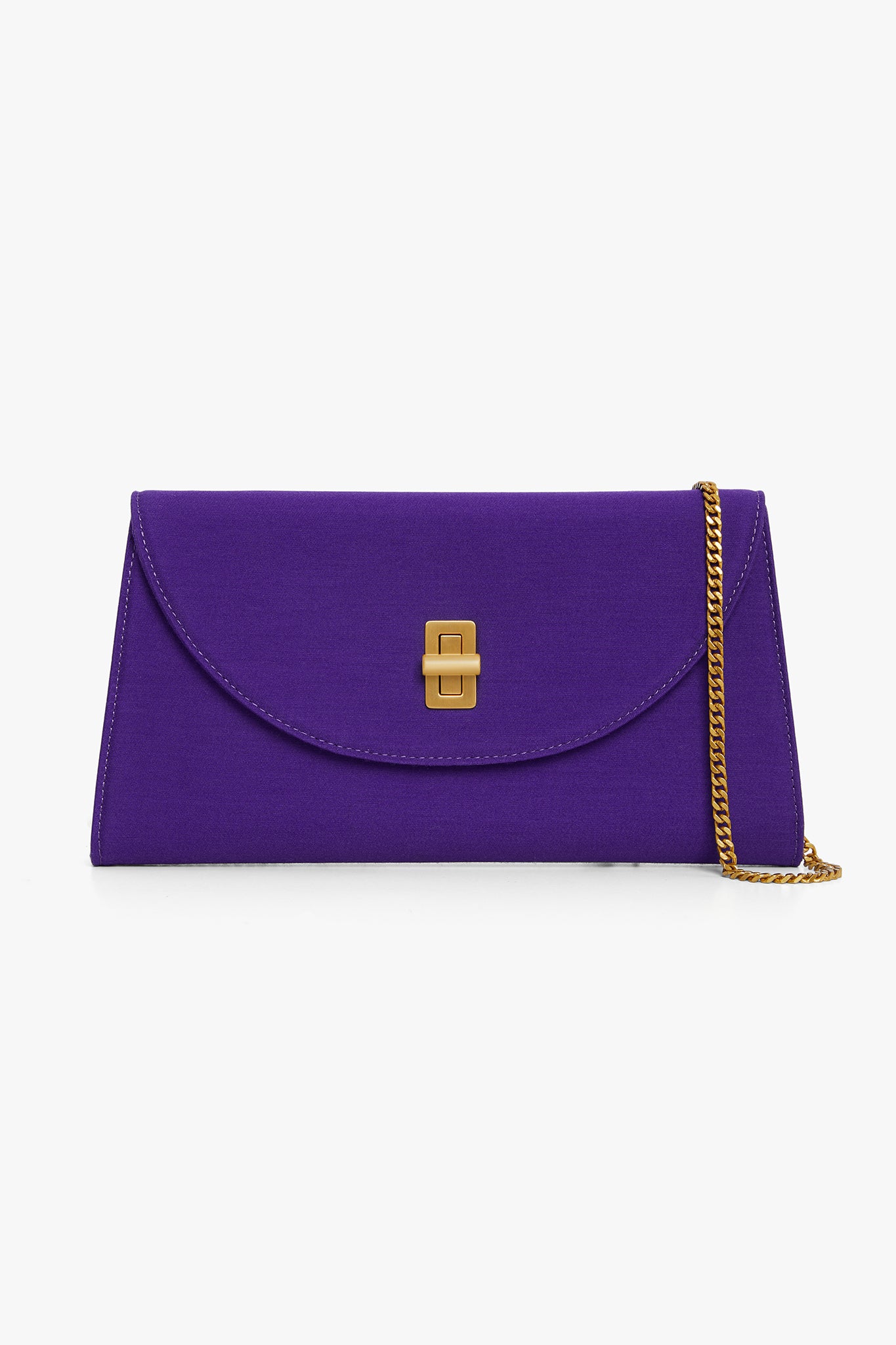 Jasper Conran "Gigi" Wool Silk Clutch Bag in Violet