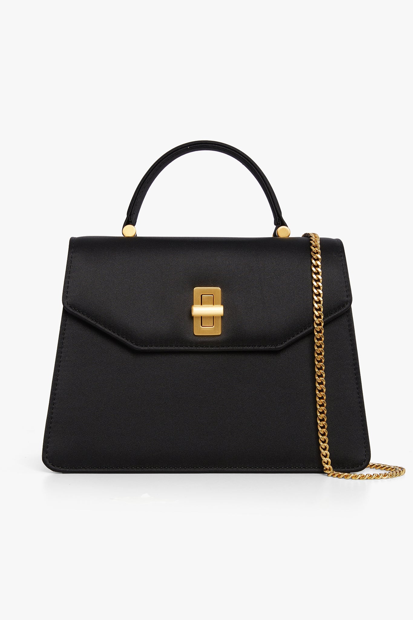 Jasper Conran "Ivanna" Premium Satin Top Handle Bag in Black