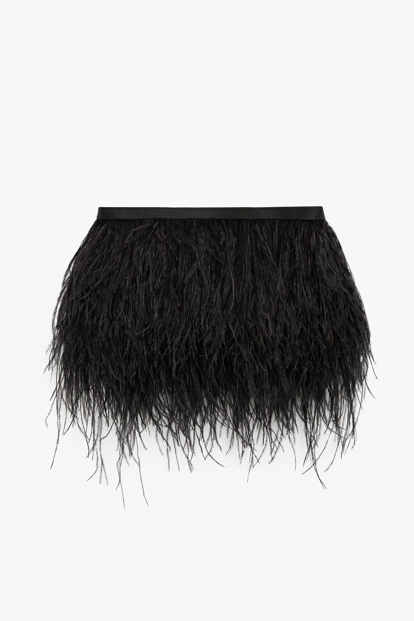 Jasper Conran "Inez" Ostrich Feather Clutch Bag in Black