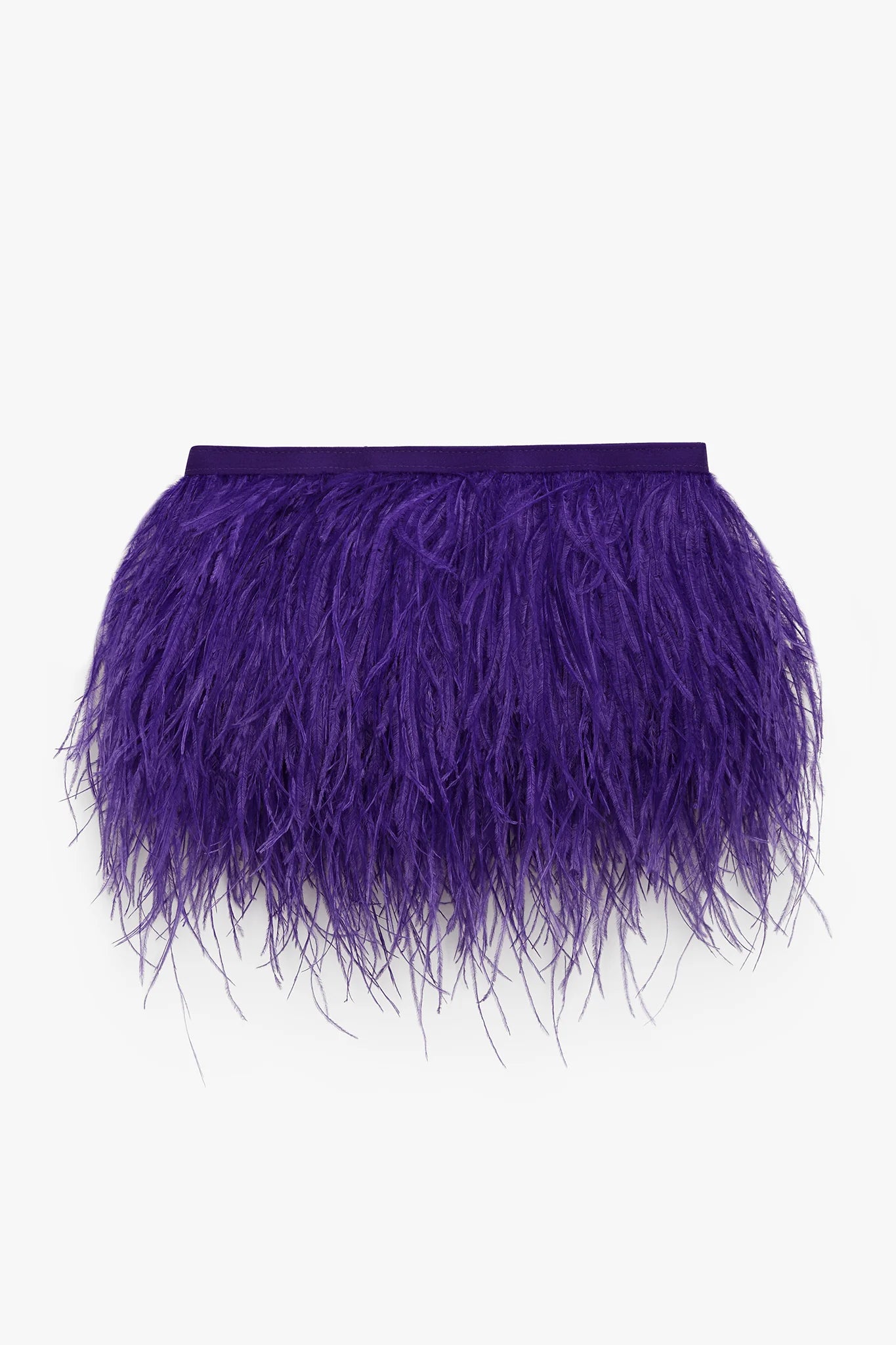Jasper Conran "Inez" Ostrich Feather Clutch Bag in Violet