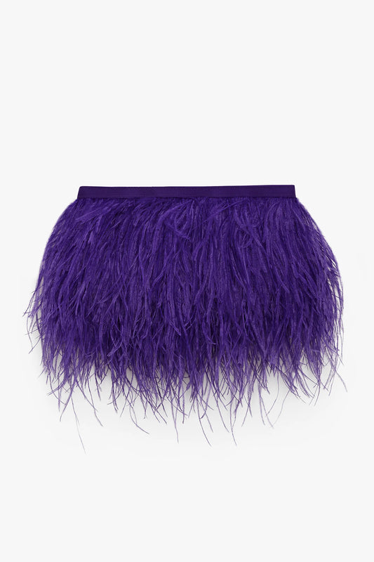Jasper Conran "Inez" Ostrich Feather Clutch Bag in Violet