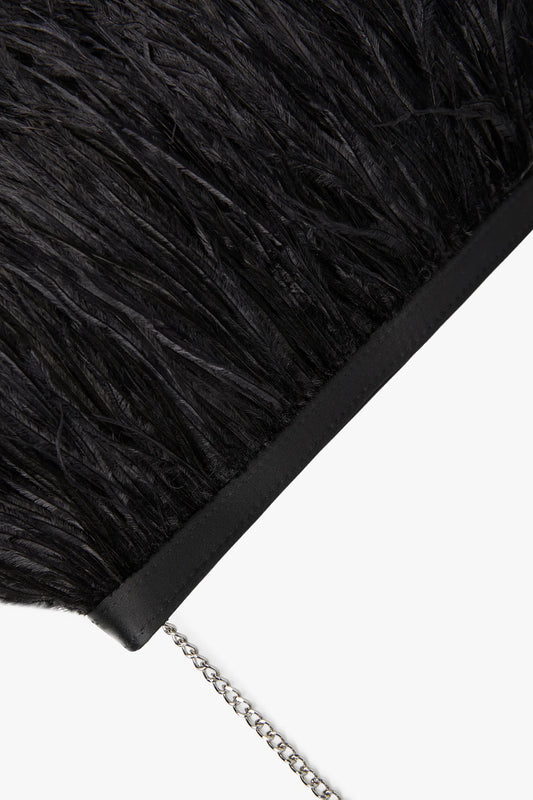 Jasper Conran "Inez" Ostrich Feather Clutch Bag in Black