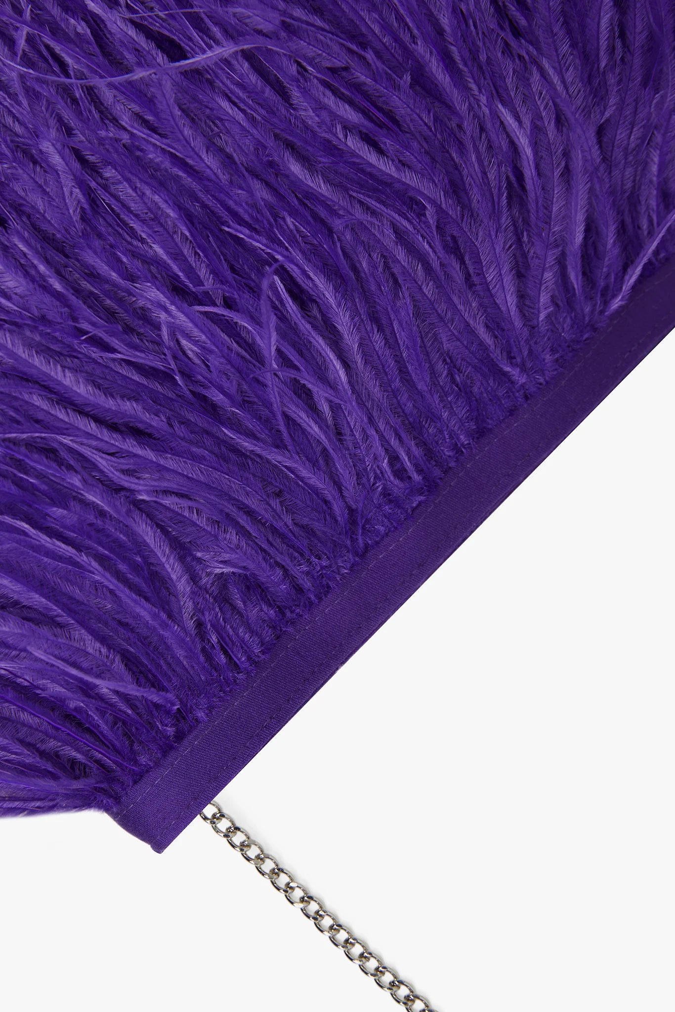 Jasper Conran "Inez" Ostrich Feather Clutch Bag in Violet