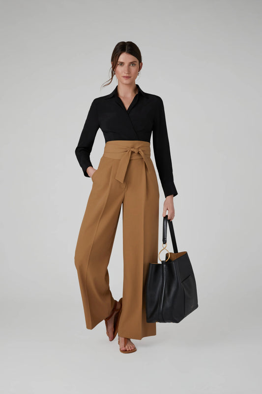 Jasper Conran "Georgia" Wide Leg Trousers in Camel