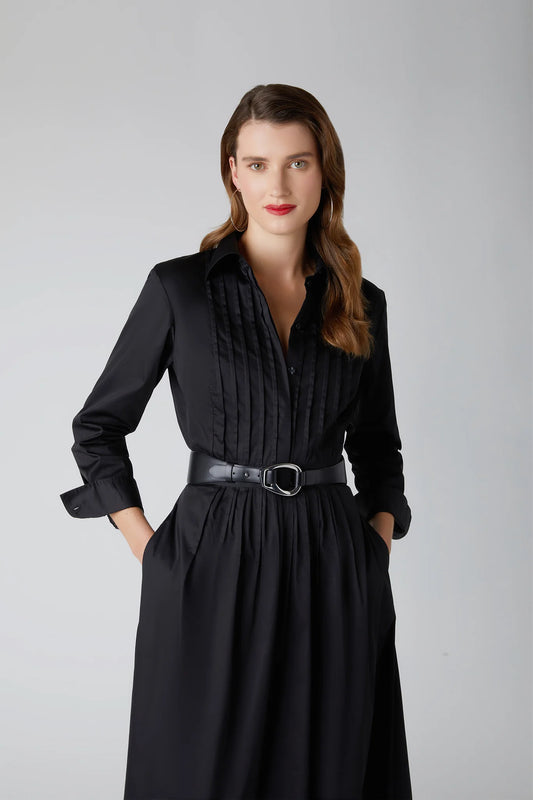 Jasper Conran "Bee" Leather Belt in Black & Silver