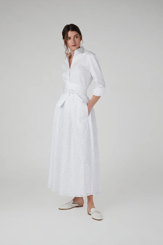 Jasper Conran "Fran" Button Through Cotton Shirt in White