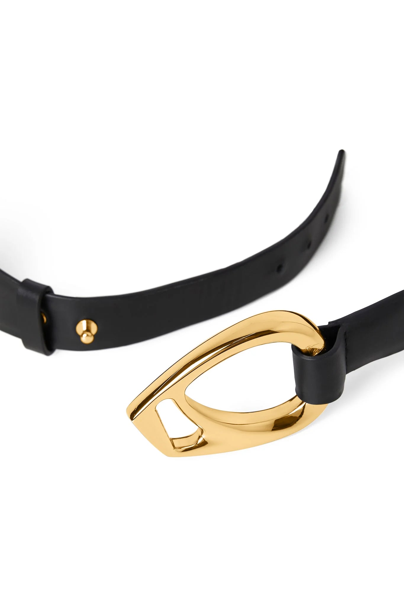 Jasper Conran "Bee" Leather Belt in Black & Gold