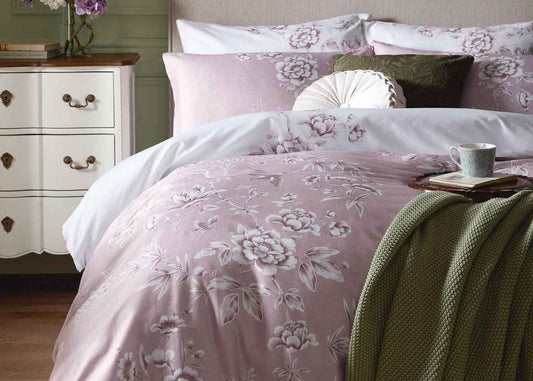 Laura Ashley "Rowsham" Duvet Cover Set in Dark Blush