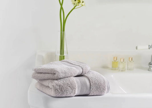 Jasper Conran "Zero Twist Cotton" Bath Towels Collection in Pearl Grey