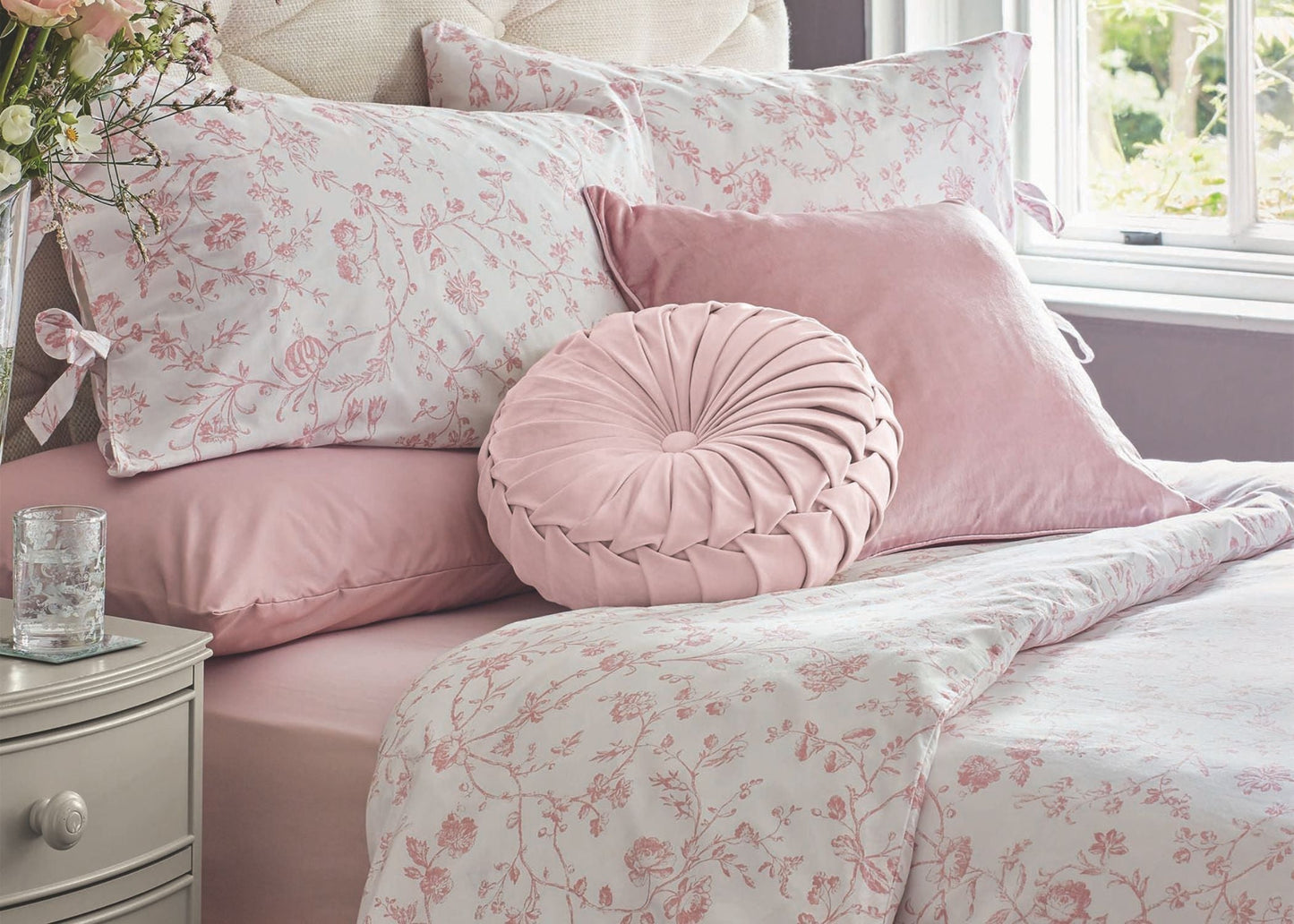 Laura Ashley "Aria" Duvet Cover Set in Blush