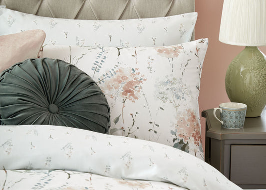 Laura Ashley "Pallington Bloom" Duvet Cover Set in Plaster Pink