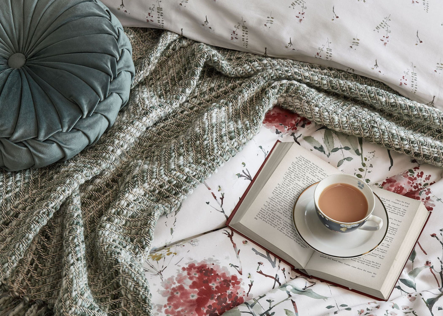 Laura Ashley "Pallington Bloom" Duvet Cover Set in Ruby