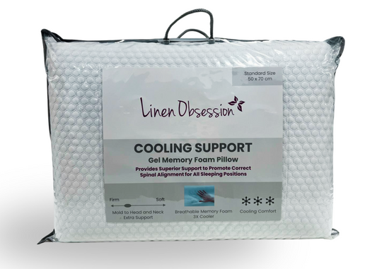 Linen Obsession "Cooling Support" Gel Memory Foam Pillow 50 x 70 cm