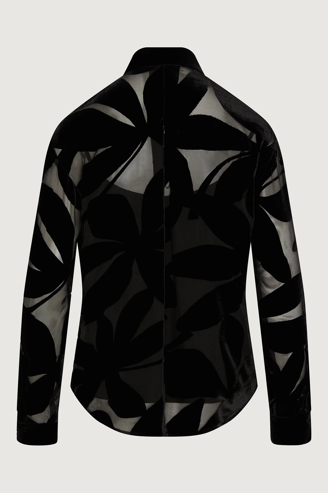 Jasper Conran "Gianna" Velvet Burn Out Shirt in Black