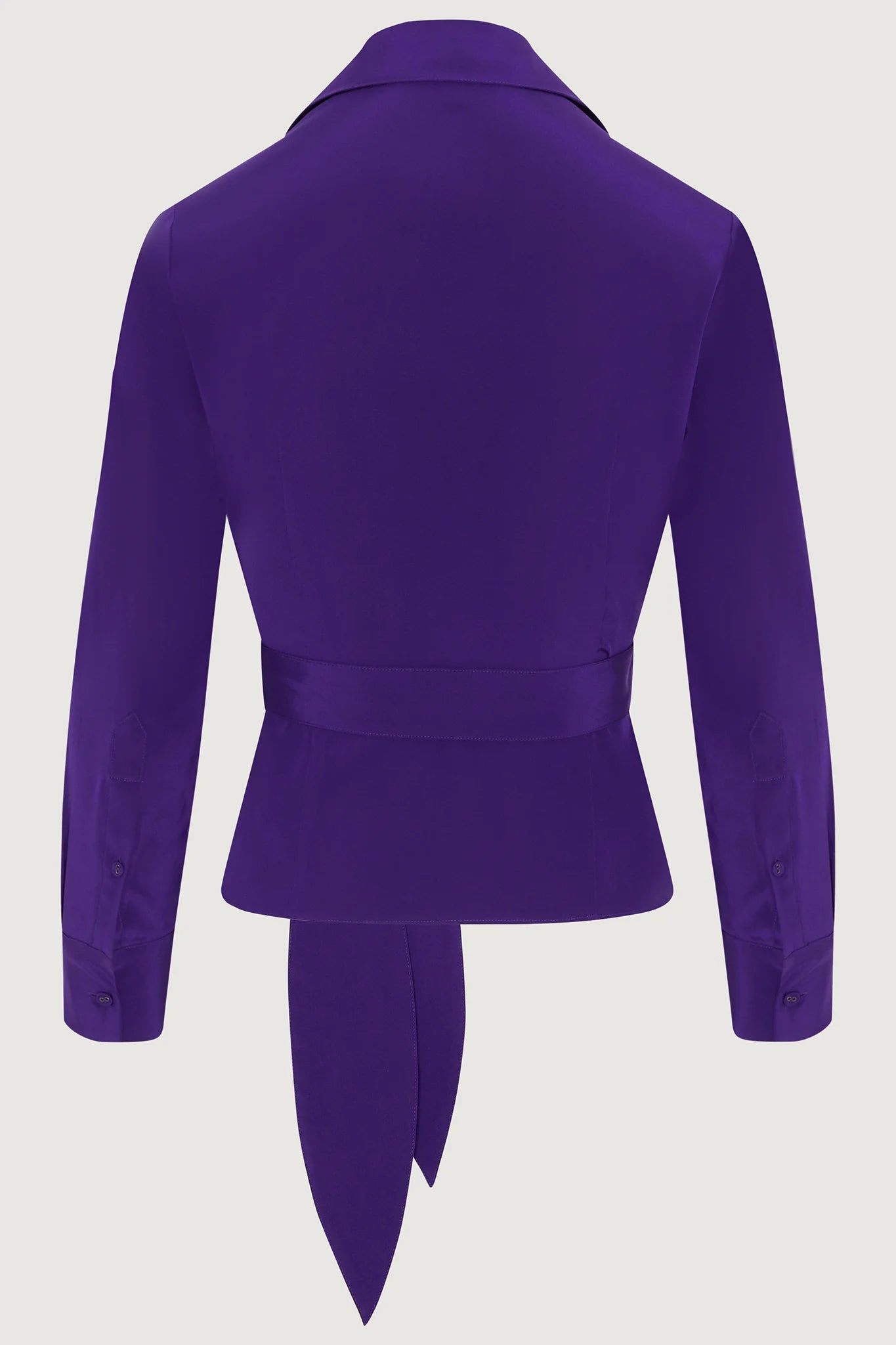 Jasper Conran "Genevieve" Silk Wrap Shirt in Purple