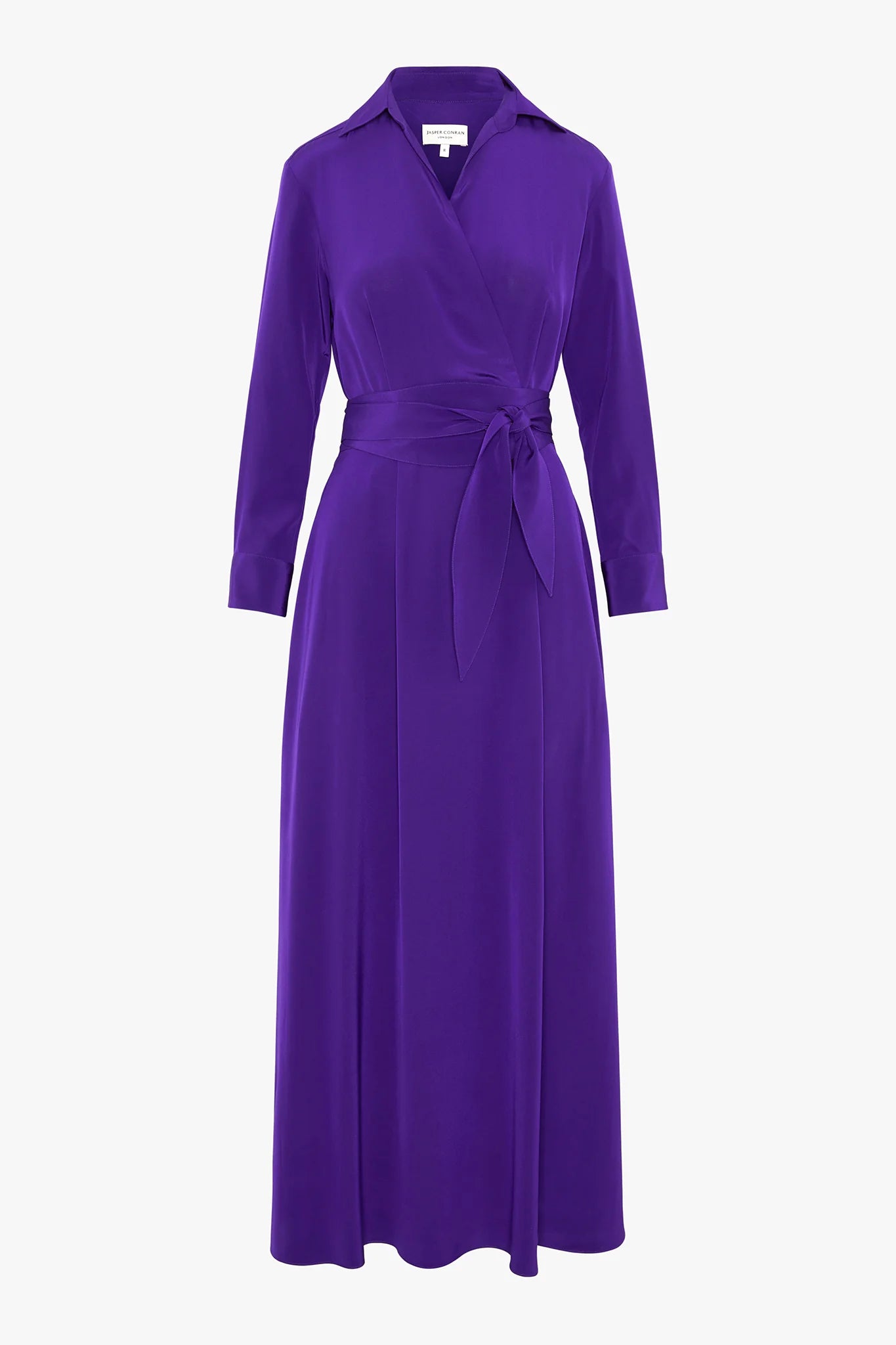 Jasper Conran "Celia" Maxi Silk Wrap Dress in Purple