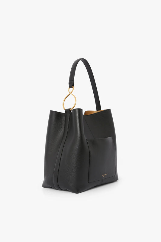 Jasper Conran "Gigi" Leather Hobo Bag in Black