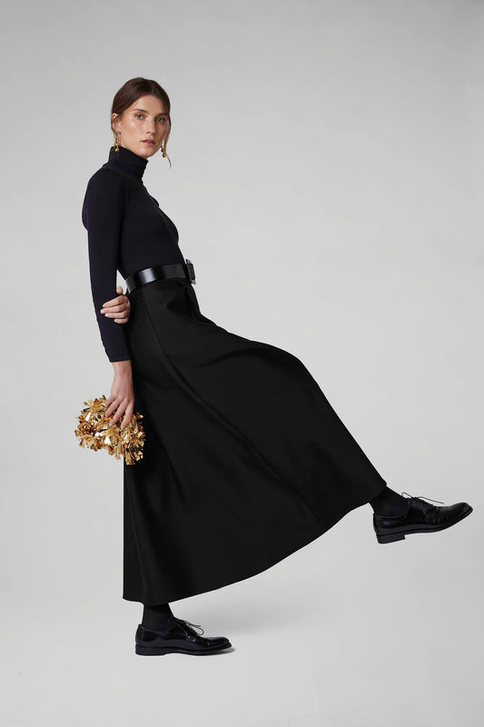 Jasper Conran "Gwen" Wool Silk Skirt in Black