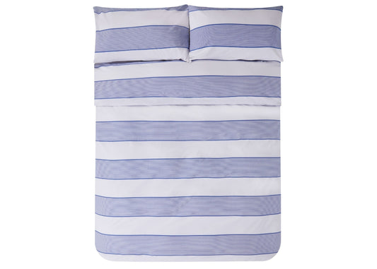 Jasper Conran "Dyed Jacquard" Duvet Cover Set in Blue Pinstripe