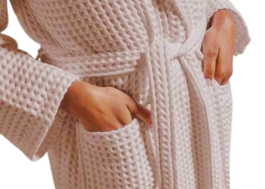 Christy "Waffle" Bathrobe in Blush