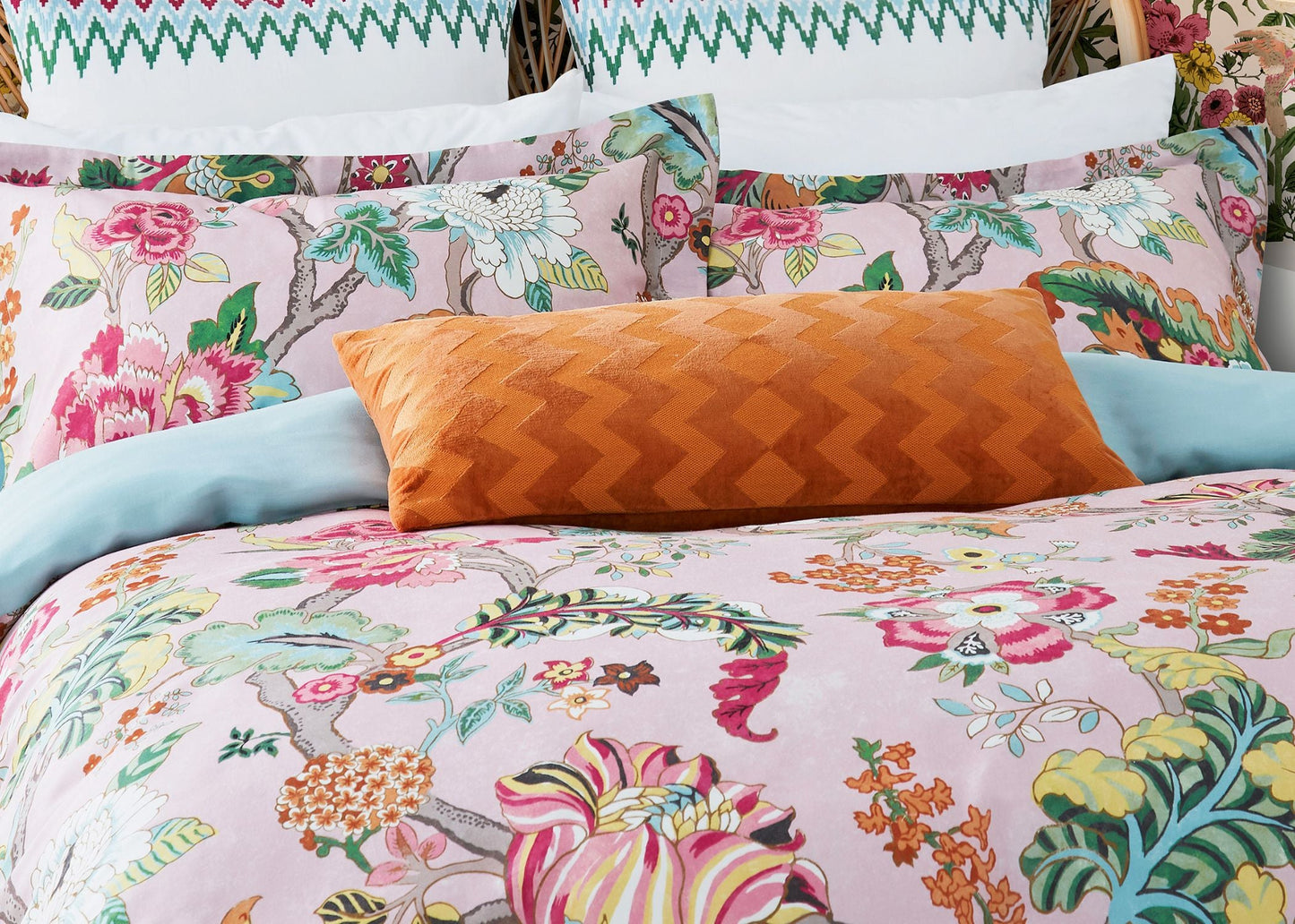 Sanderson "Fusang Tree" Duvet Cover in Peach Blossom