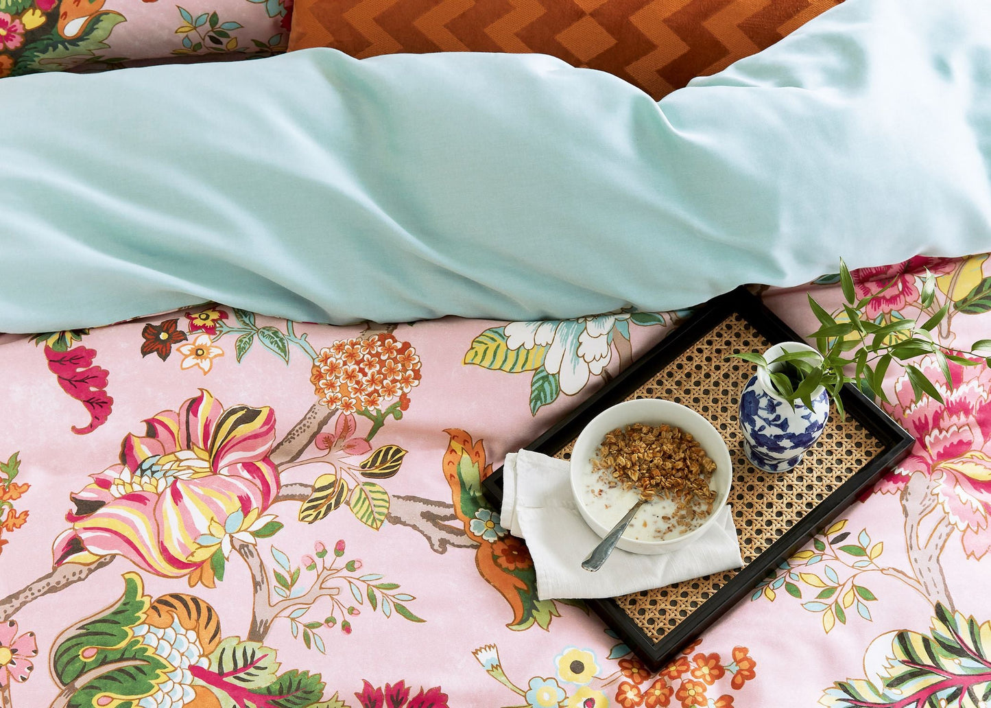 Sanderson "Fusang Tree" Duvet Cover in Peach Blossom