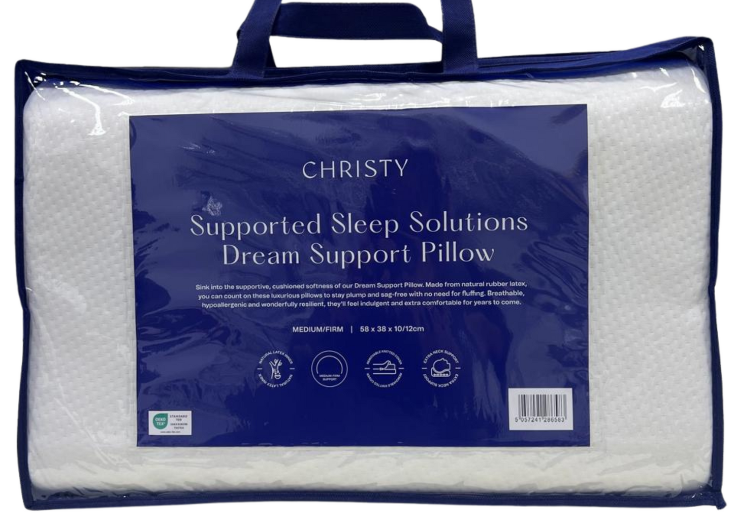 Christy "Dream Support" Natural Latex Pillow 58 x 38 cm