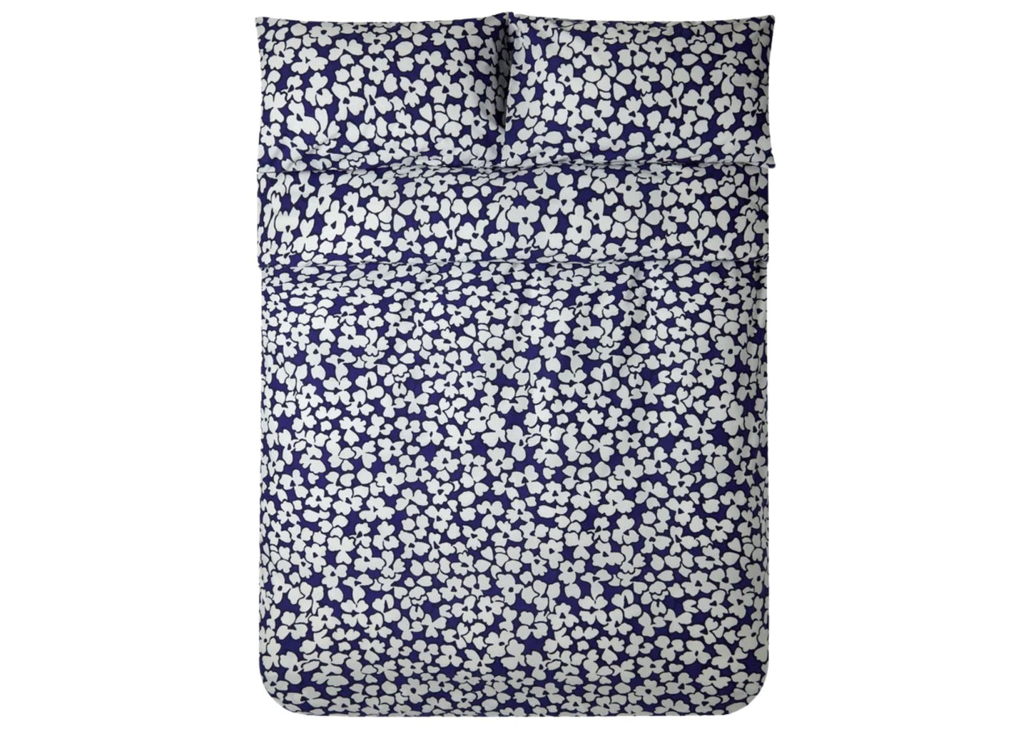JC "Abstract Floral Print" Duvet Cover Set in Blue