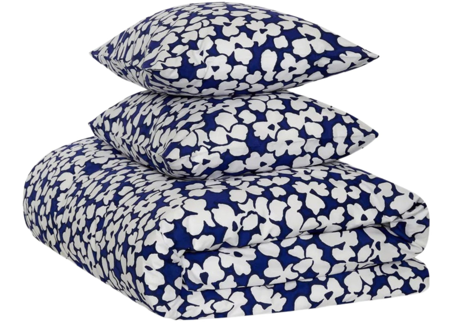 JC "Abstract Floral Print" Duvet Cover Set in Blue