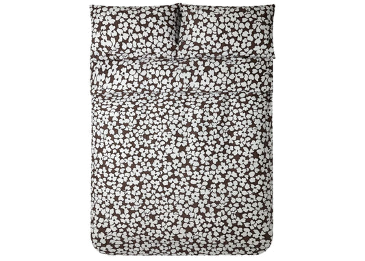 Jasper Conran "Abstract Floral Print" Duvet Cover Set in Chocolate