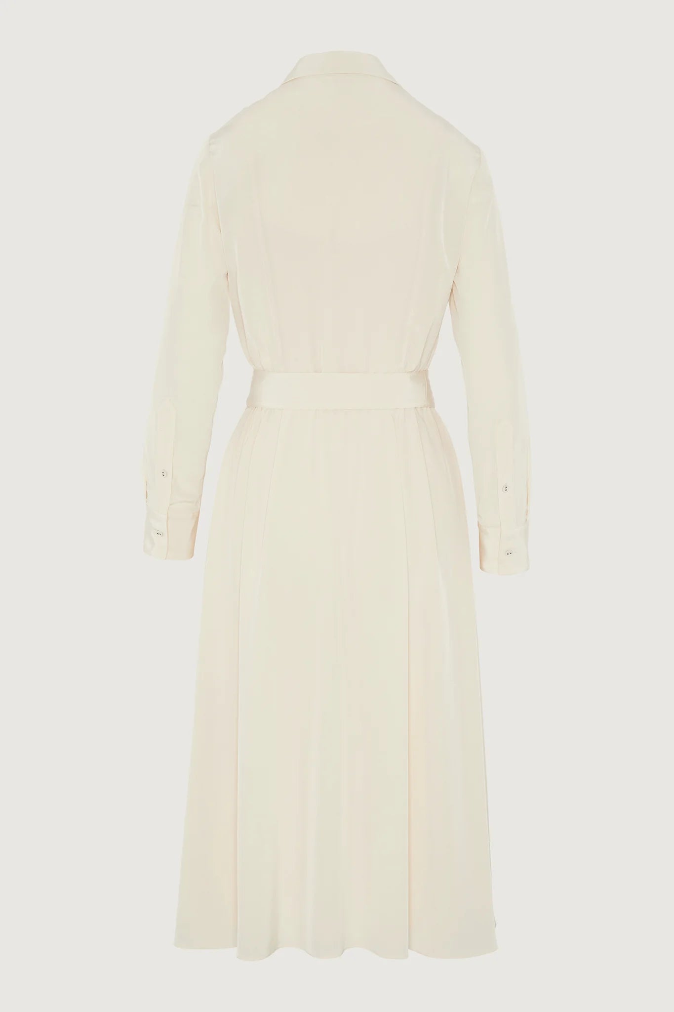 Jasper Conran "Filomena" Silk Full Skirt Shirt Dress in Cream