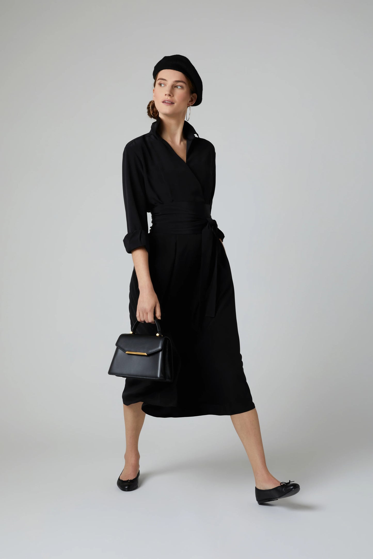 Jasper Conran "Francine" Top Handle Grab Bag in Black