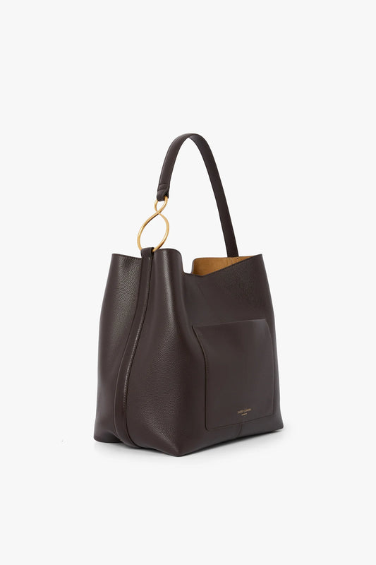 Jasper Conran "Gigi" Leather Hobo Bag in Chocolate